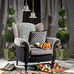 MacKenzie-Childs Lighting<Courtly Check Small Ceramic Pendant Lamp