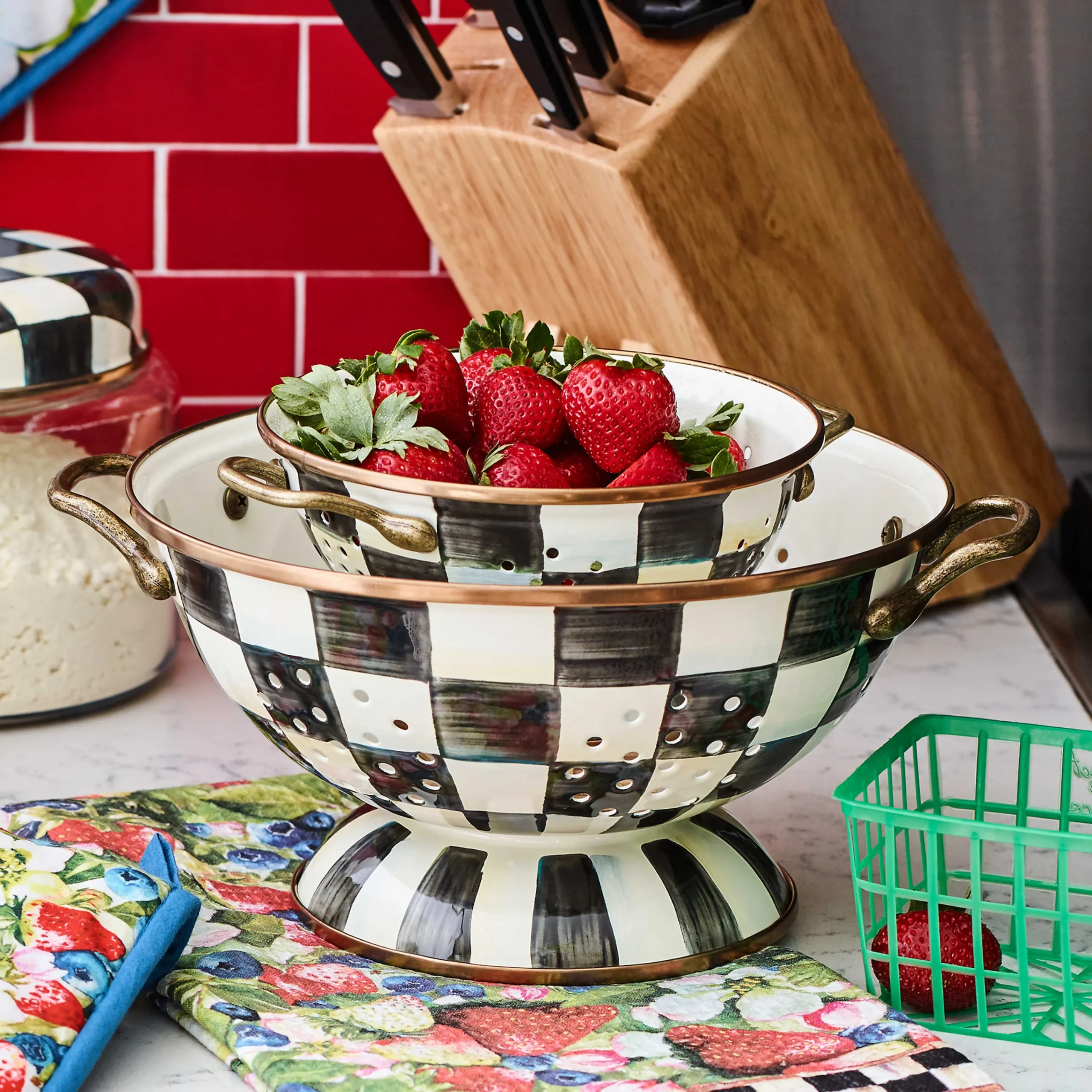 MacKenzie-Childs Kitchen Utensils & Tools<Courtly Check Small Colander