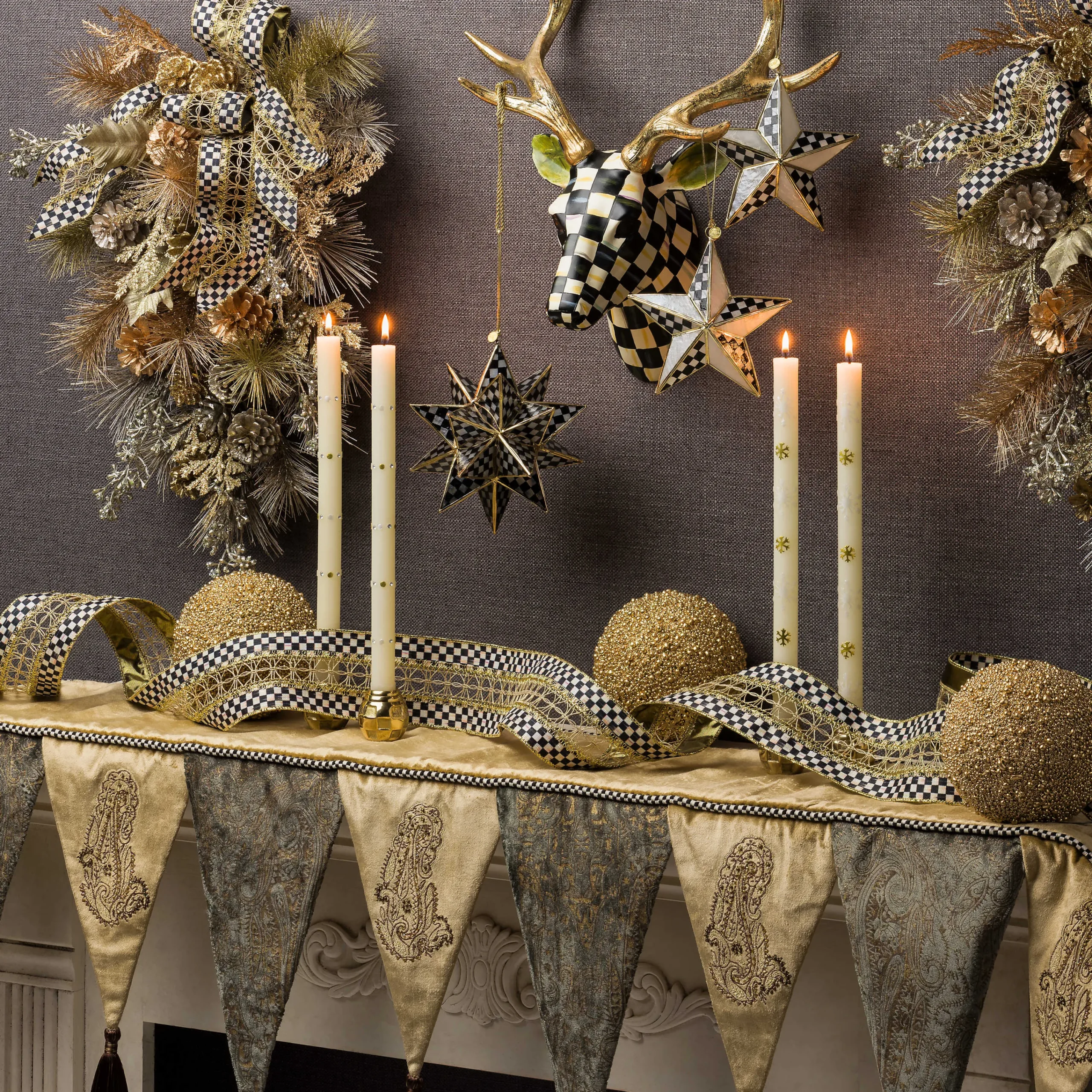 MacKenzie-Childs Holiday<Courtly Check Small Deer
