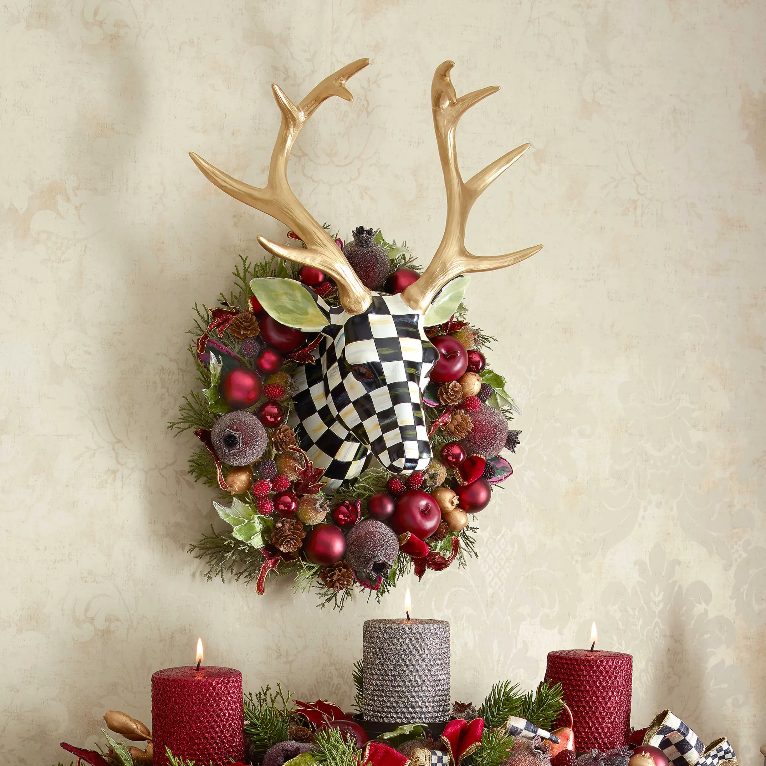 MacKenzie-Childs Holiday<Courtly Check Small Deer