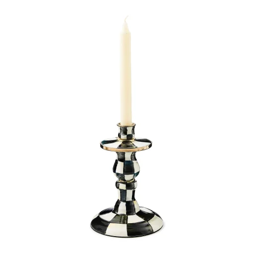 MacKenzie-Childs Candles & Fragrances|Table Accessories<Courtly Check Small Enamel Candlestick