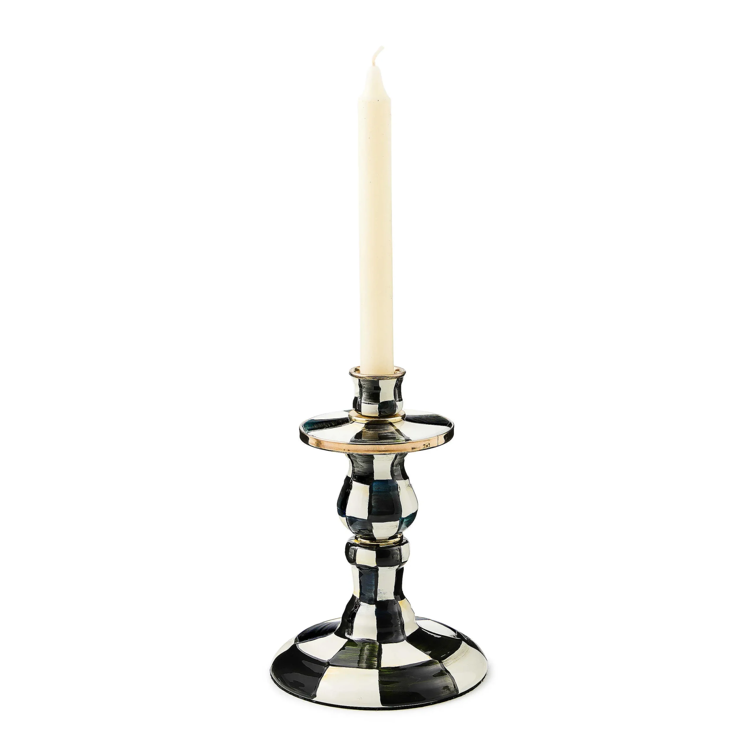 MacKenzie-Childs Candles & Fragrances|Table Accessories<Courtly Check Small Enamel Candlestick