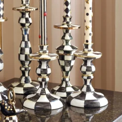 MacKenzie-Childs Candles & Fragrances|Table Accessories<Courtly Check Small Enamel Candlestick