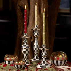 MacKenzie-Childs Candles & Fragrances|Table Accessories<Courtly Check Small Enamel Candlestick