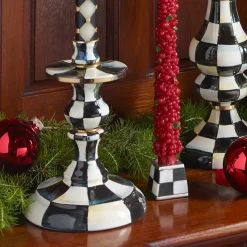 MacKenzie-Childs Candles & Fragrances|Table Accessories<Courtly Check Small Enamel Candlestick