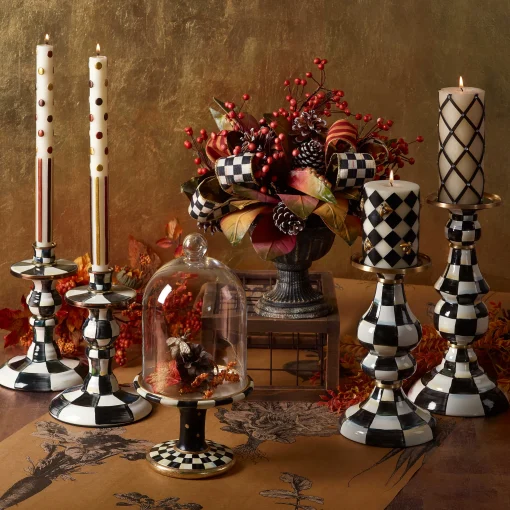 MacKenzie-Childs Candles & Fragrances|Table Accessories<Courtly Check Small Enamel Candlestick