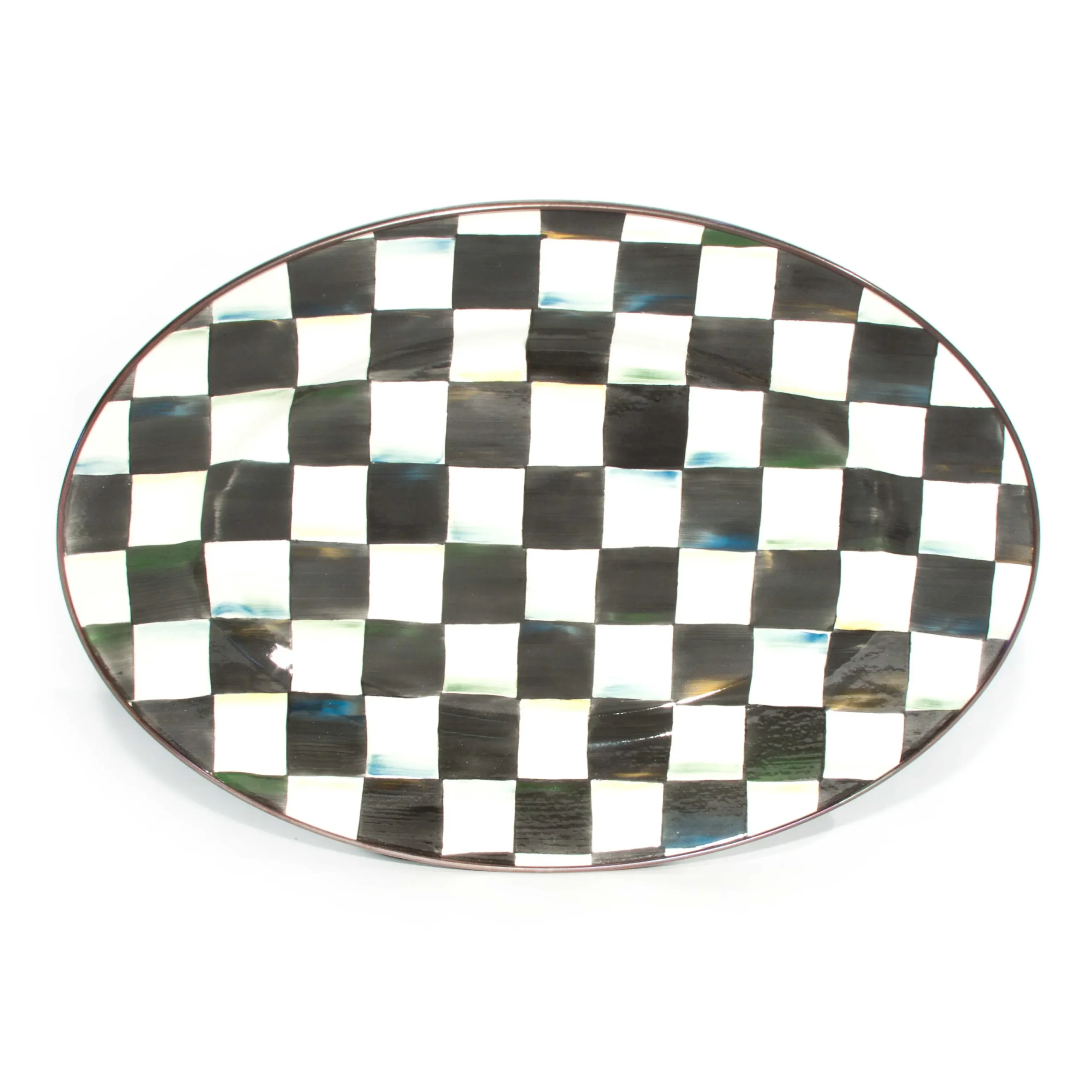 MacKenzie-Childs Fall Entertaining|Bar Entertaining<Courtly Check Small Oval Platter