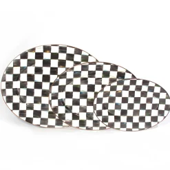MacKenzie-Childs Fall Entertaining|Bar Entertaining<Courtly Check Small Oval Platter
