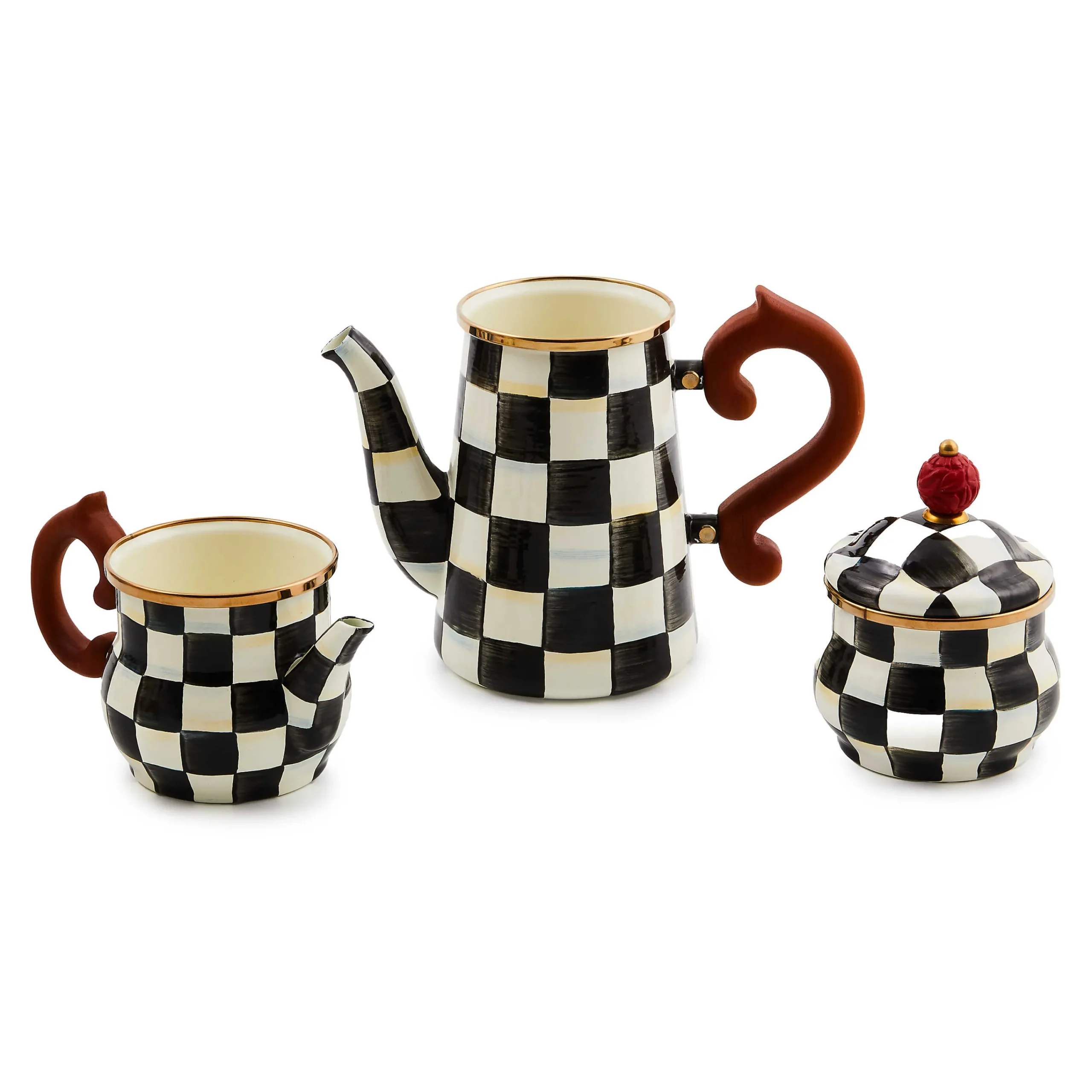 MacKenzie-Childs The Coffee Shop|Serveware<Courtly Check Stackable Coffee Set
