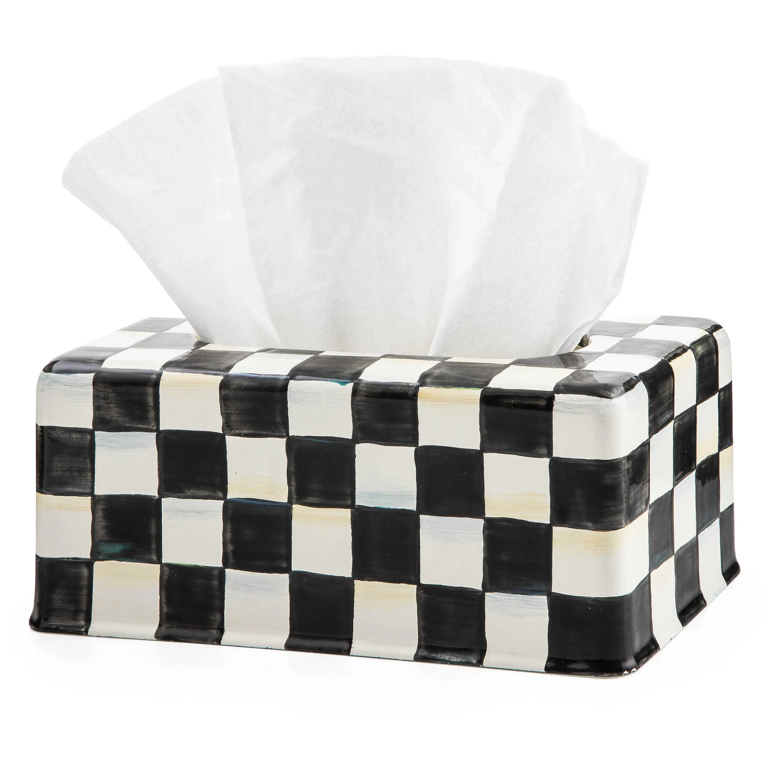 MacKenzie-Childs Bath & Bath Accessories|Room Accents<Courtly Check Standard Tissue Box Cover