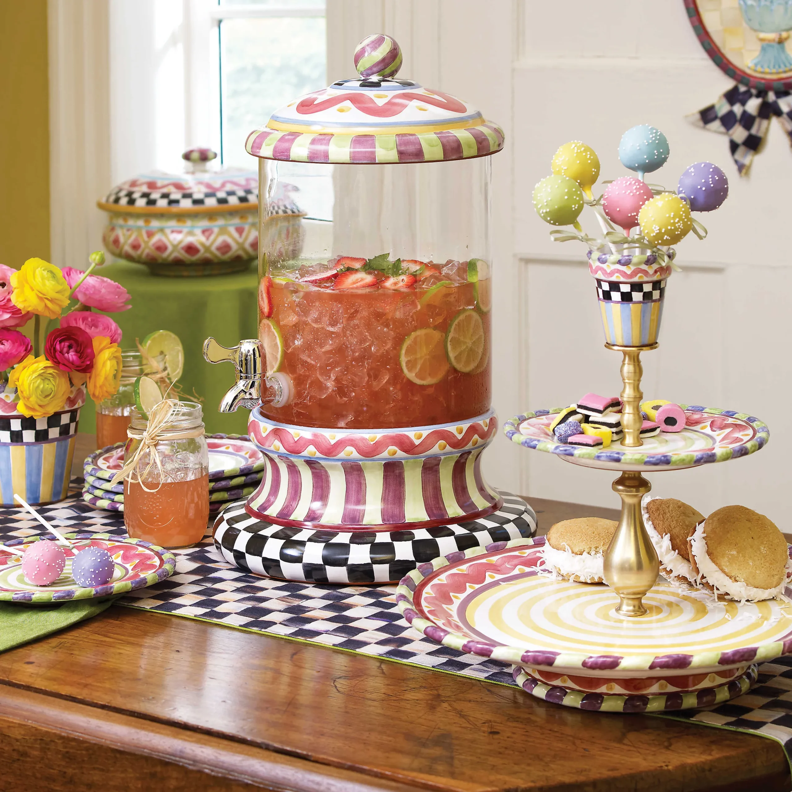 MacKenzie-Childs Kitchen & Table Linens<Courtly Check  Stripe Table Runner