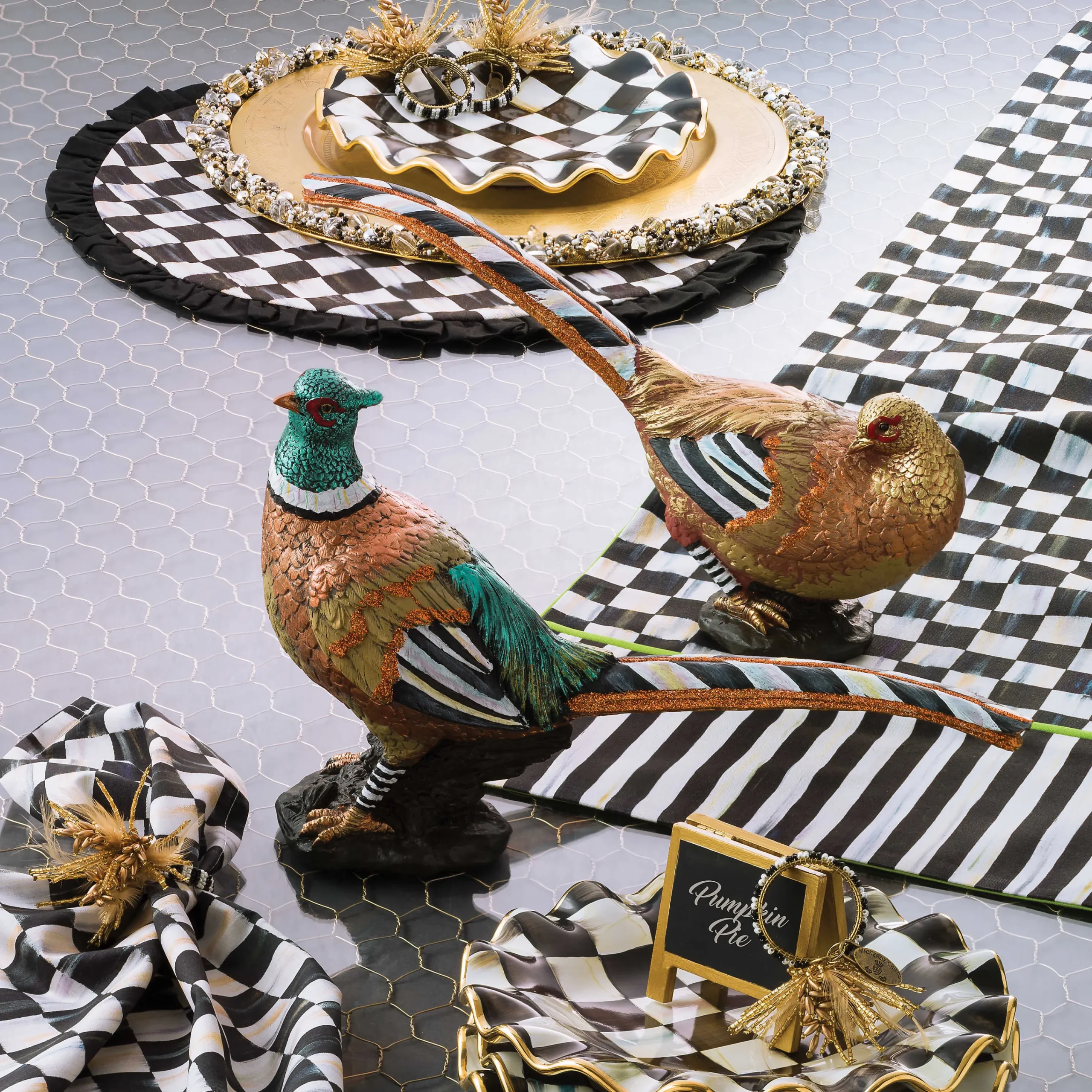 MacKenzie-Childs Kitchen & Table Linens<Courtly Check  Stripe Table Runner
