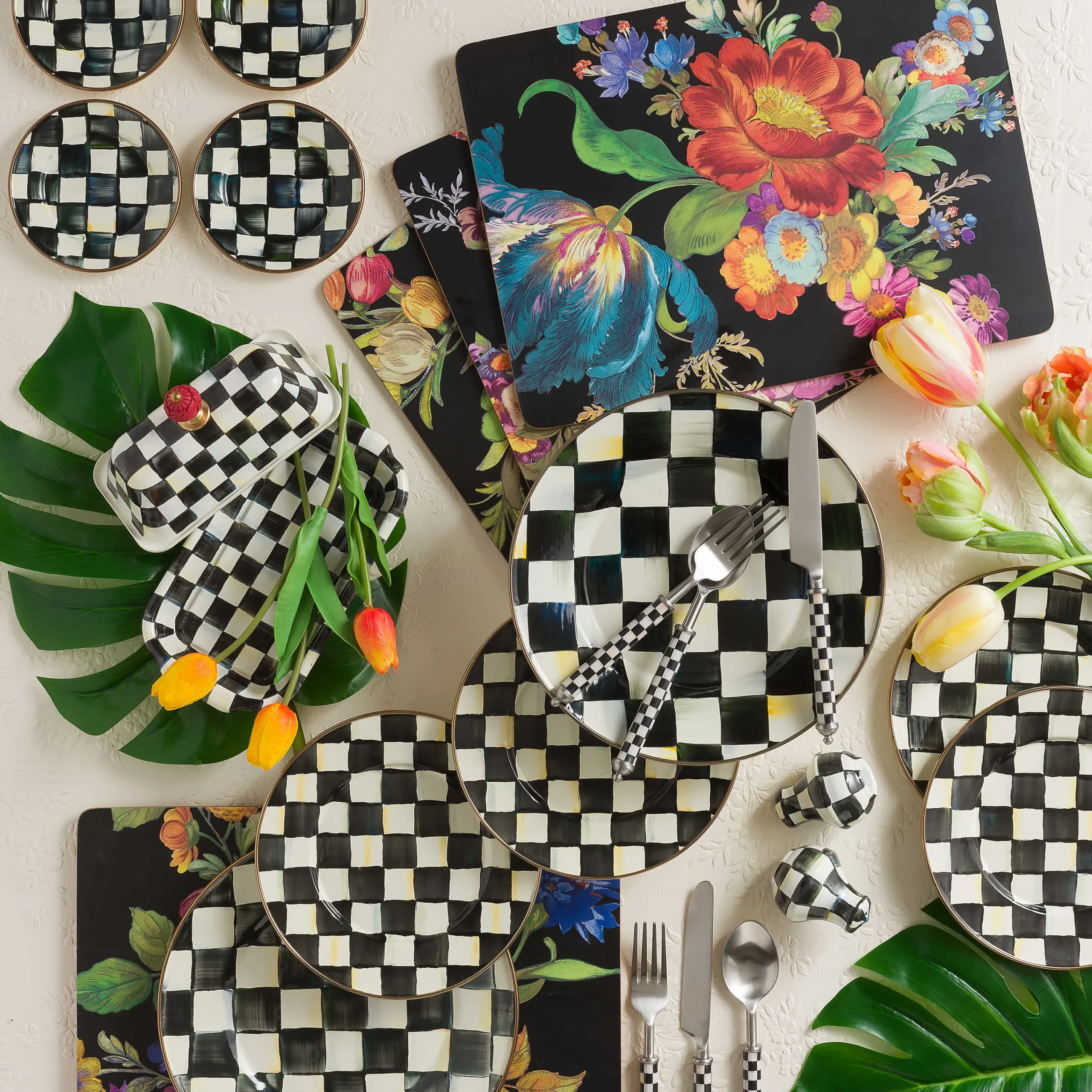MacKenzie-Childs Dinnerware & Flatware<Courtly Check Supper Club 3-Piece Place Setting