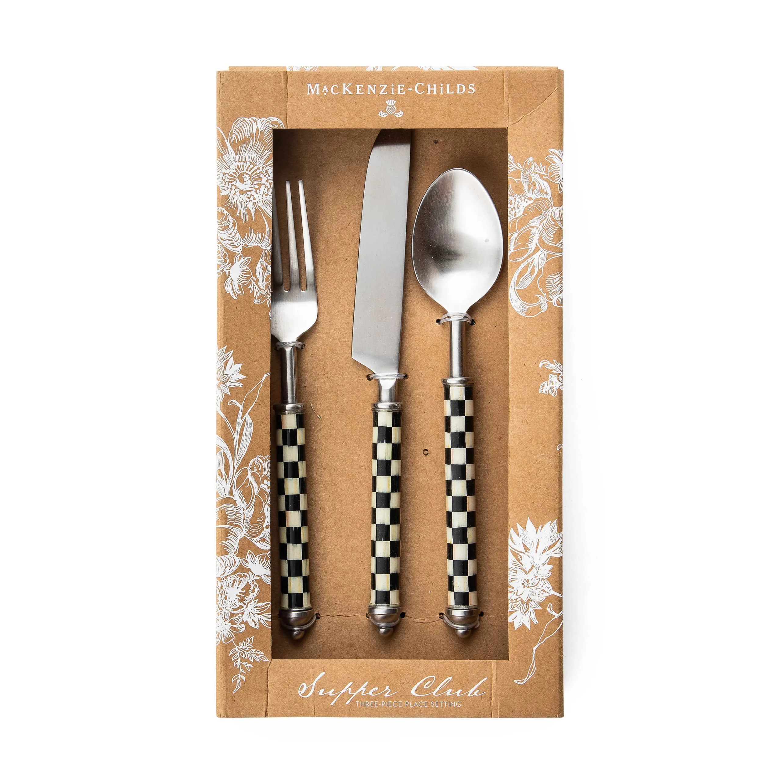 MacKenzie-Childs Dinnerware & Flatware<Courtly Check Supper Club 3-Piece Place Setting