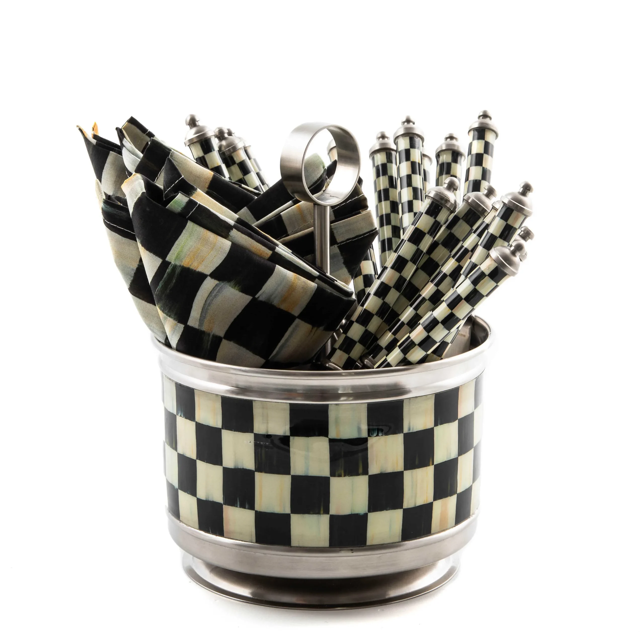 MacKenzie-Childs Serveware<Courtly Check Supper Club Flatware Caddy