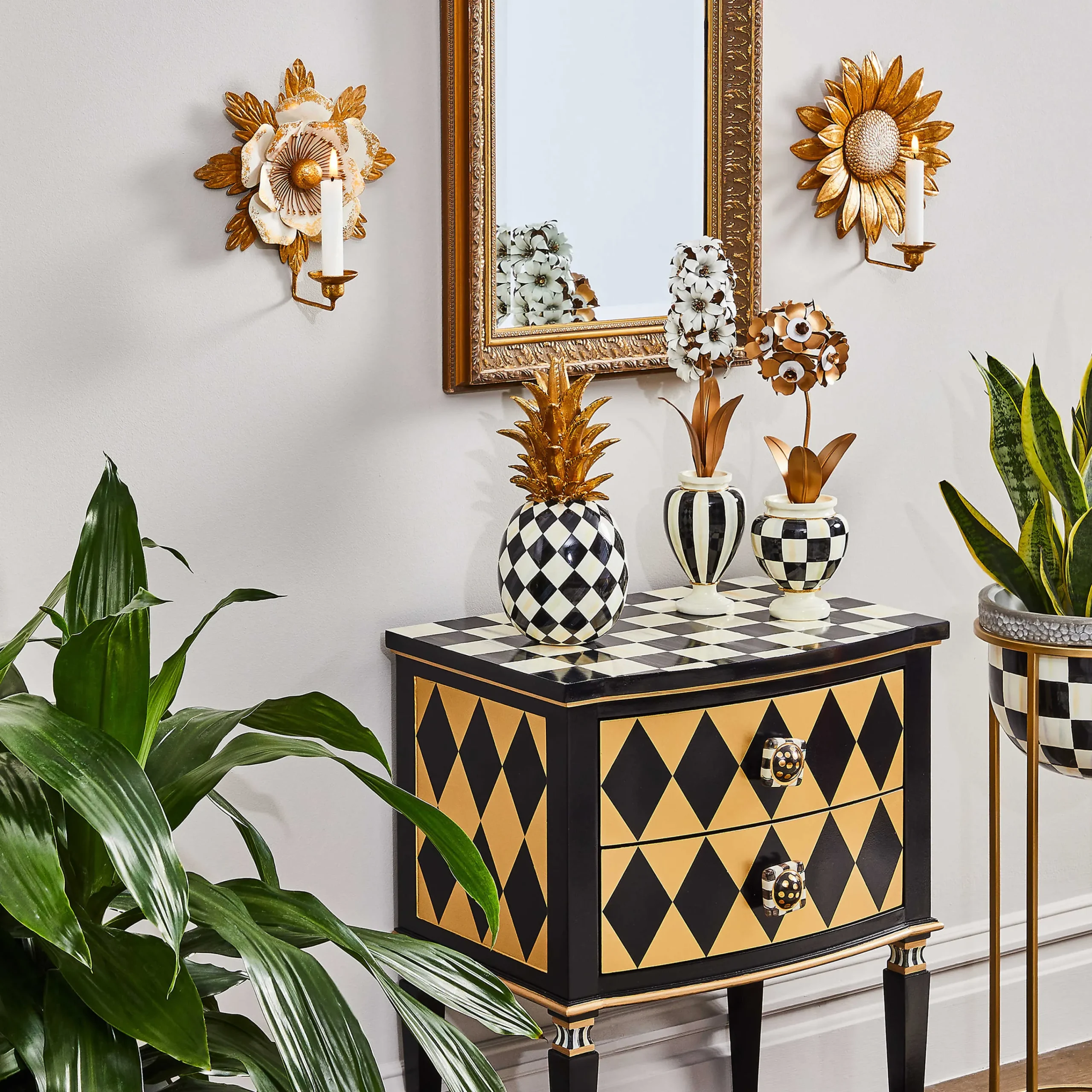 MacKenzie-Childs Outdoor<Courtly Check Tall Plant Stand