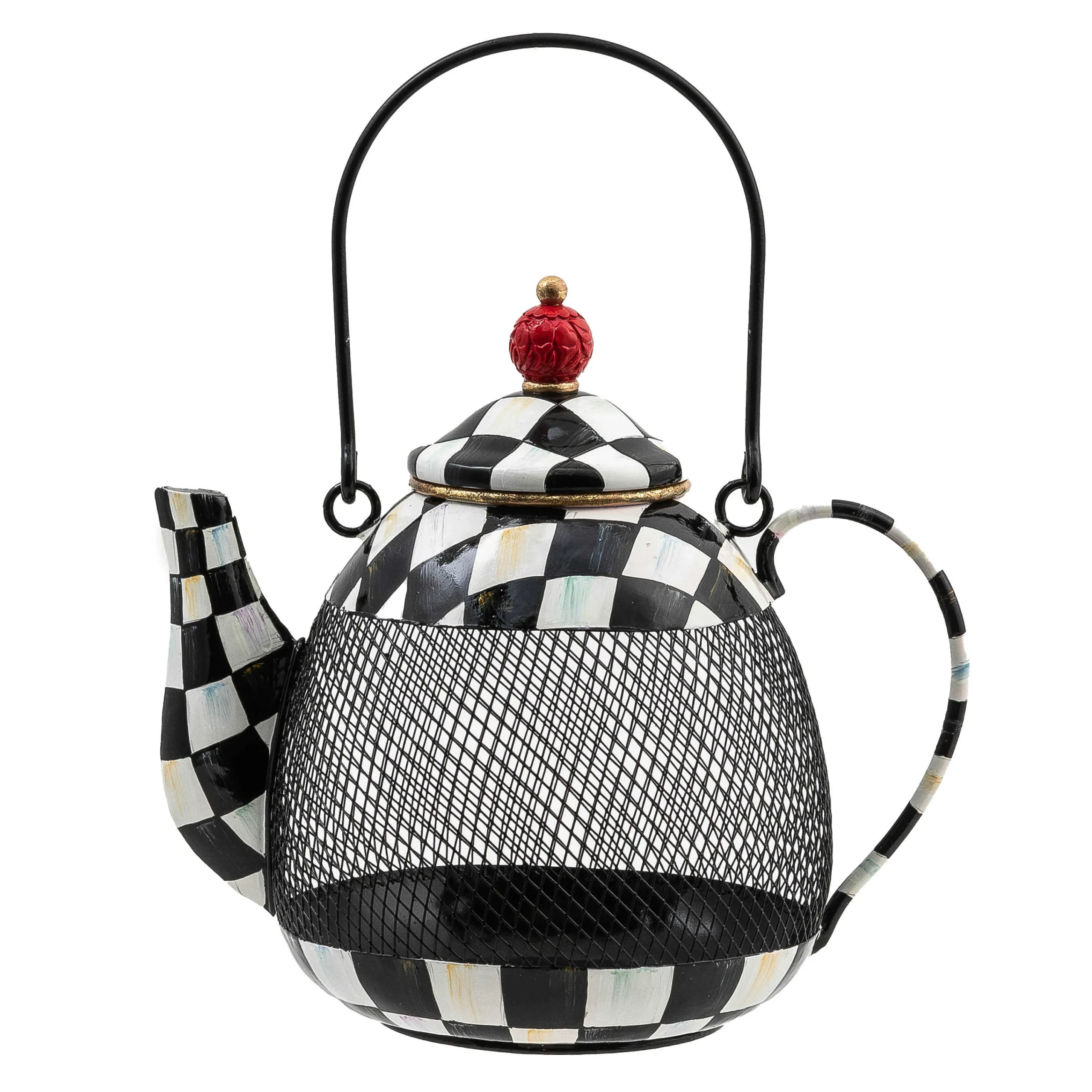 MacKenzie-Childs Spring|Outdoor<Courtly Check Teapot Bird Feeder