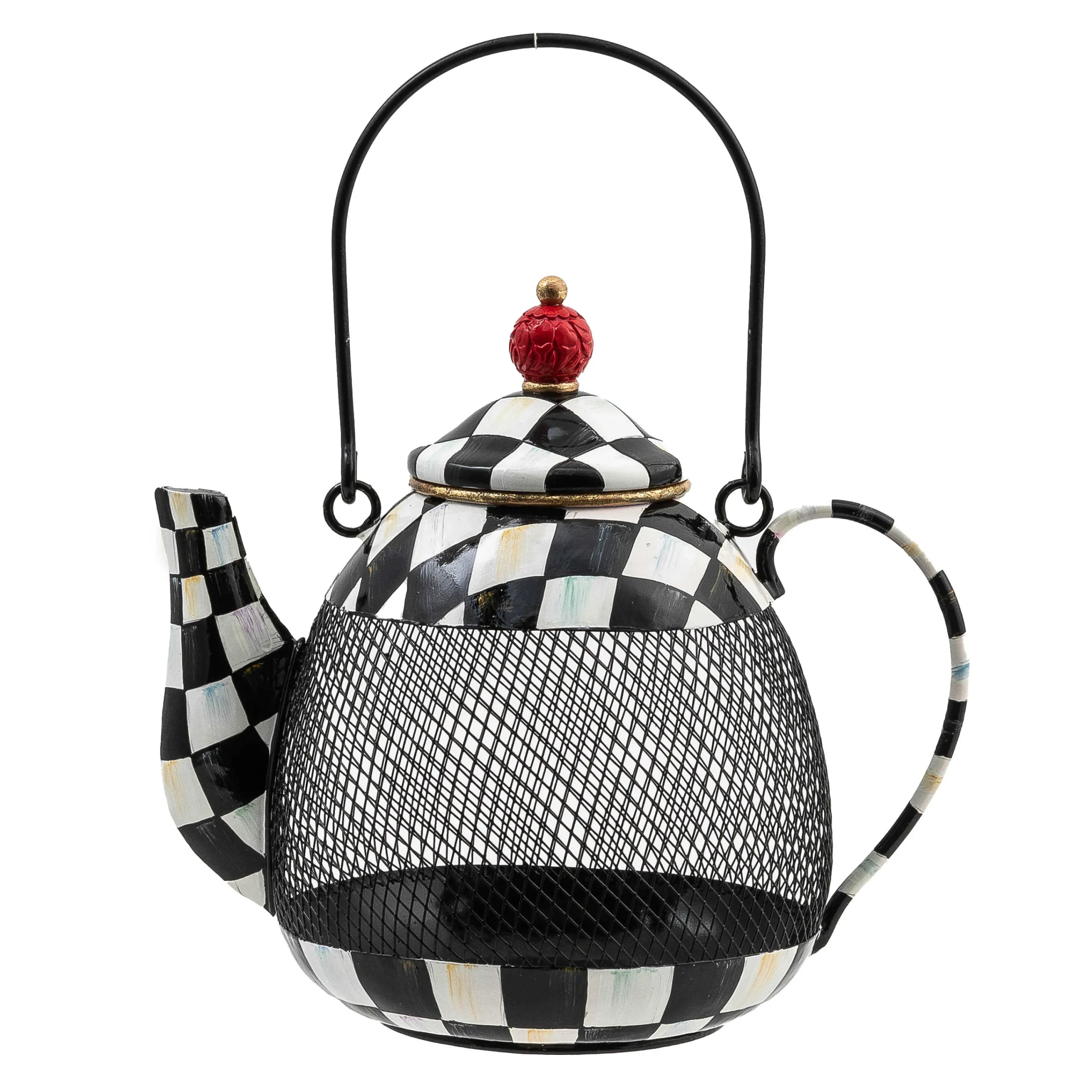 MacKenzie-Childs Spring|Outdoor<Courtly Check Teapot Bird Feeder