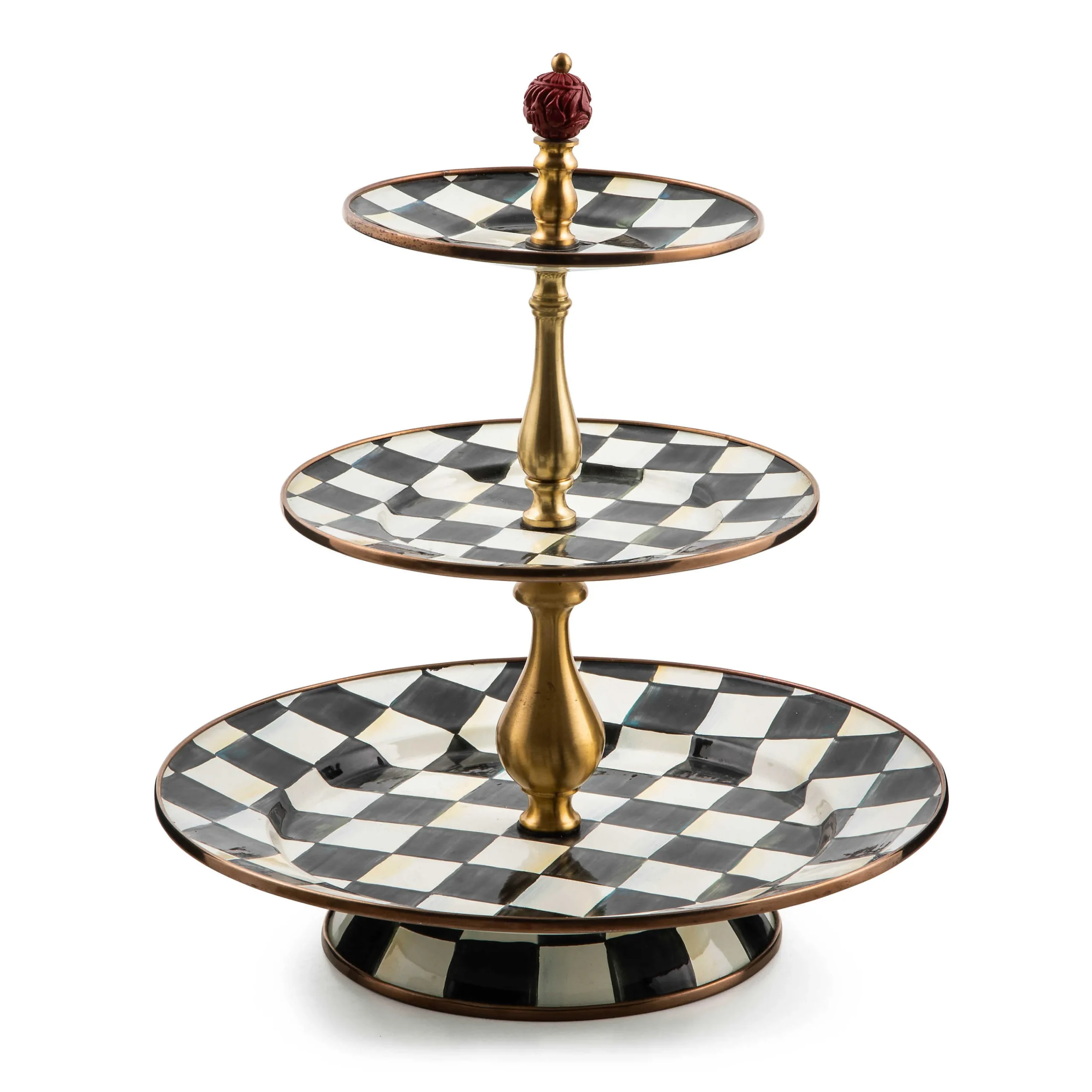 MacKenzie-Childs Bar Entertaining<Courtly Check Three Tier Sweet Stand