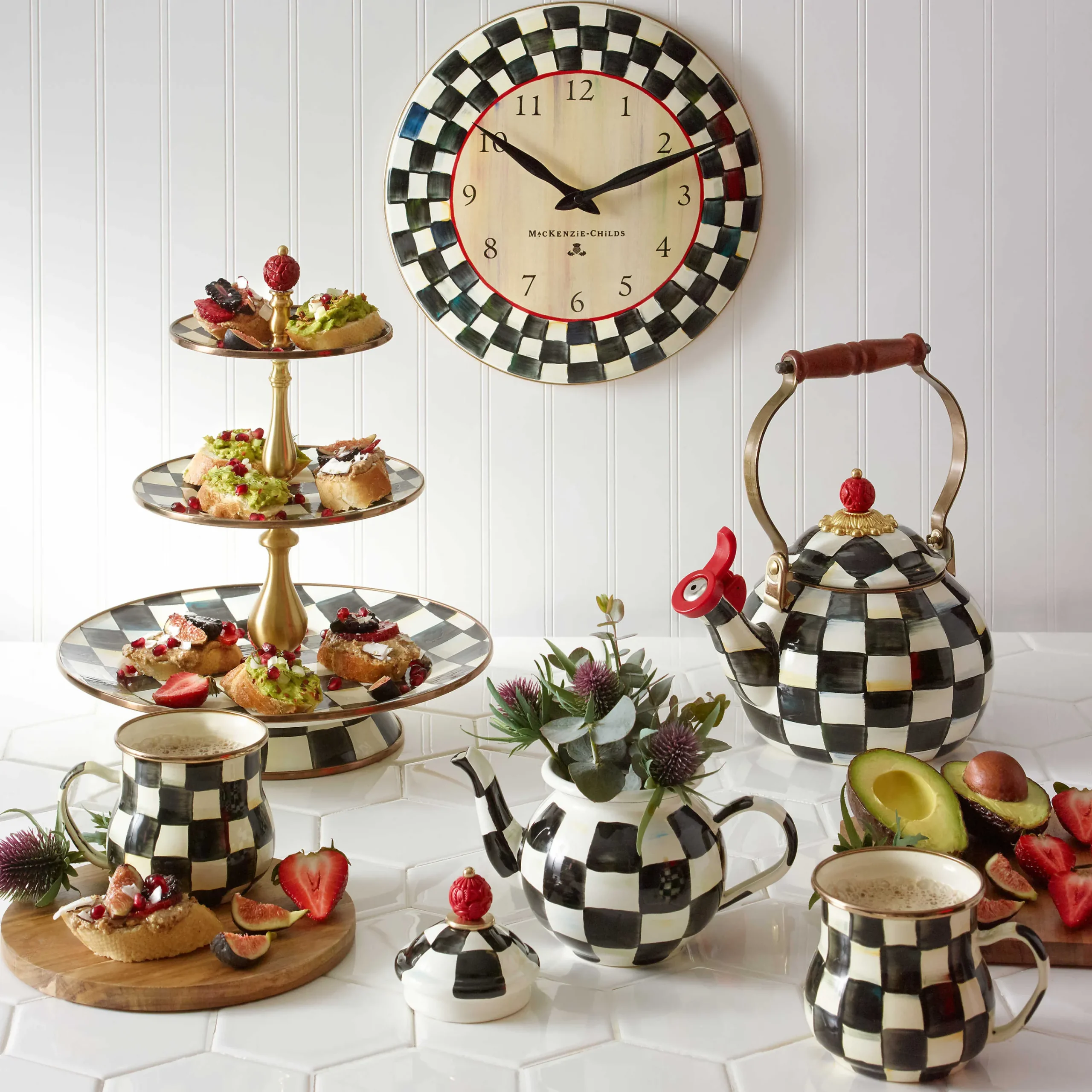 MacKenzie-Childs Bar Entertaining<Courtly Check Three Tier Sweet Stand