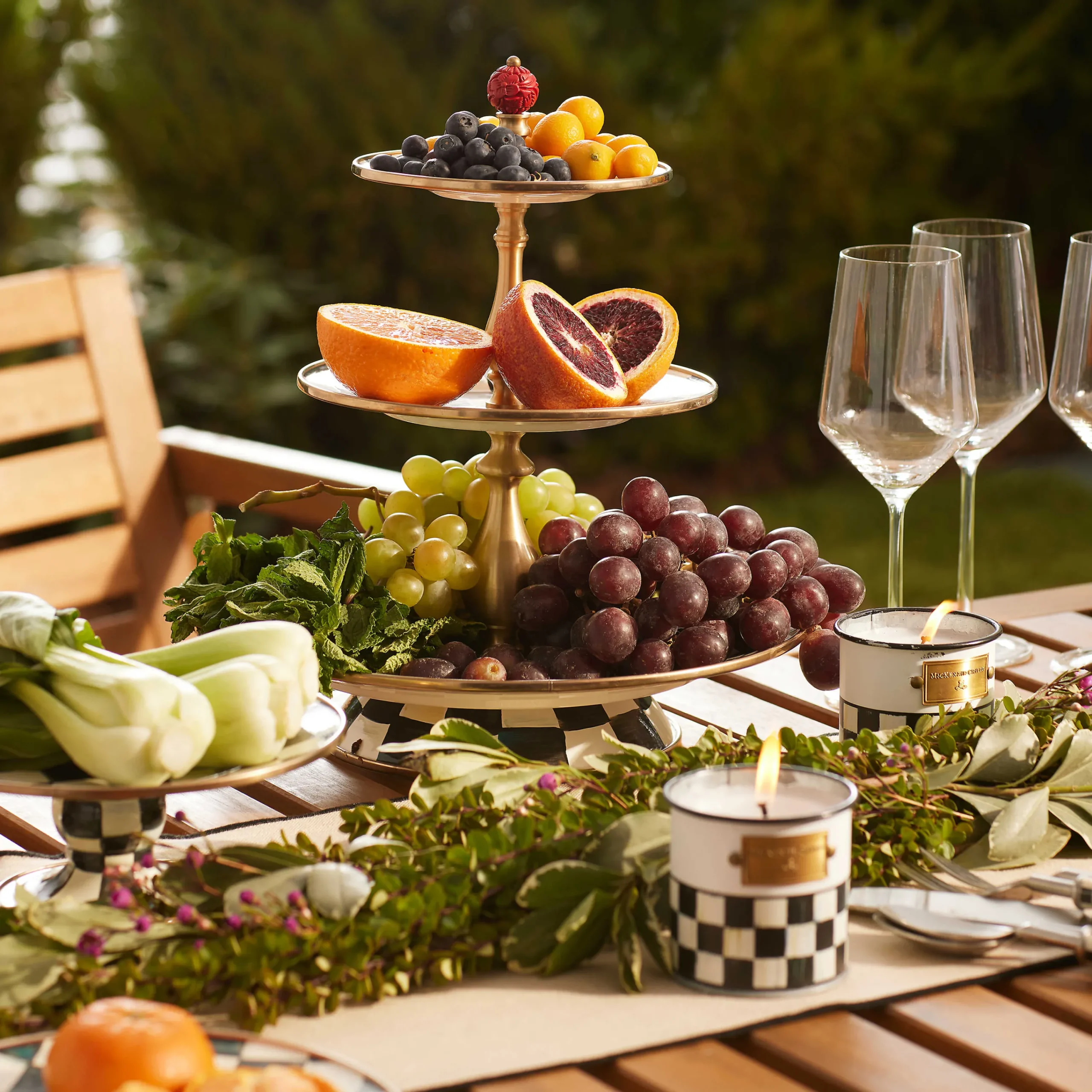 MacKenzie-Childs Bar Entertaining<Courtly Check Three Tier Sweet Stand