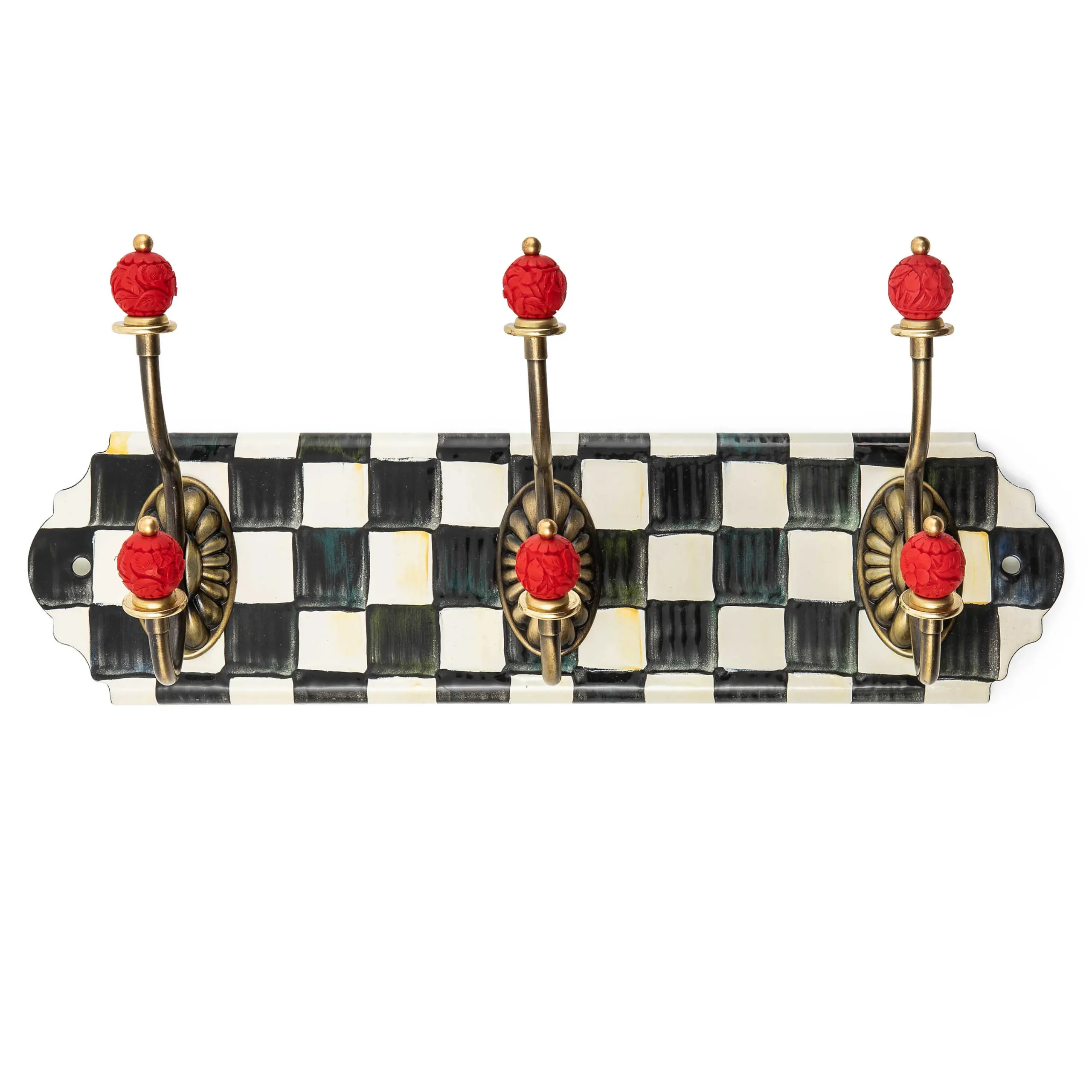 MacKenzie-Childs Finishing Touches|Room Accents<Courtly Check Triple Wall Hook