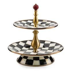 MacKenzie-Childs Bar Entertaining<Courtly Check Two Tier Sweet Stand