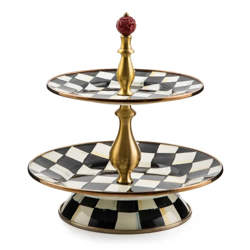 MacKenzie-Childs Bar Entertaining<Courtly Check Two Tier Sweet Stand