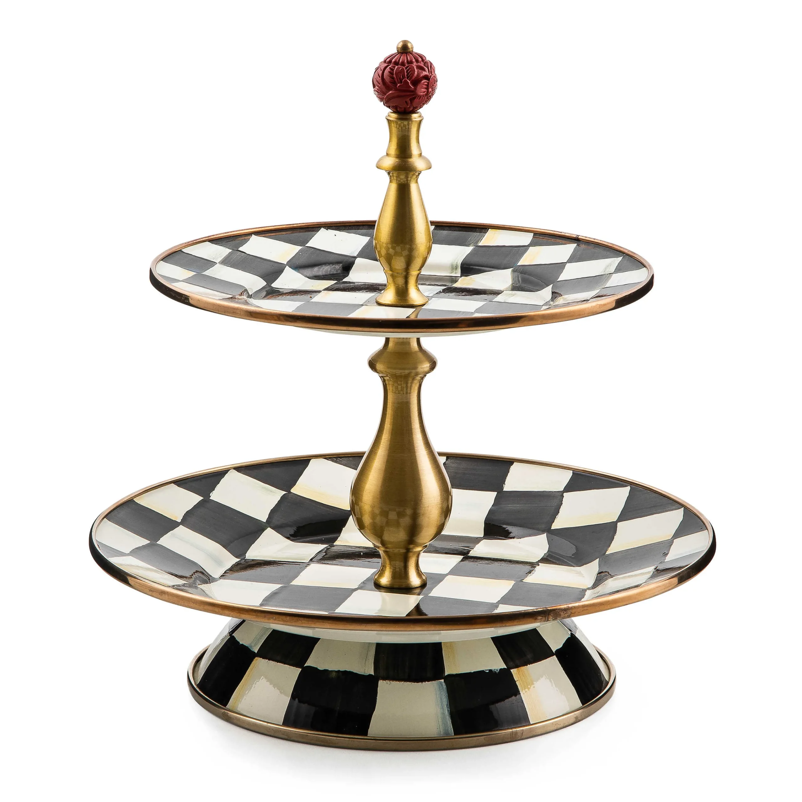 MacKenzie-Childs Bar Entertaining<Courtly Check Two Tier Sweet Stand