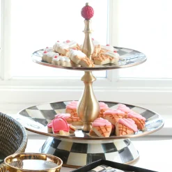 MacKenzie-Childs Bar Entertaining<Courtly Check Two Tier Sweet Stand