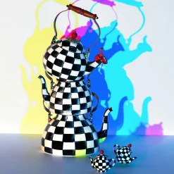 MacKenzie-Childs The Coffee Shop|Tea Kettles<Courtly Check Whistling Tea Kettle
