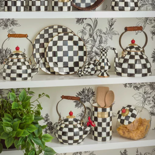 MacKenzie-Childs The Coffee Shop|Tea Kettles<Courtly Check Whistling Tea Kettle