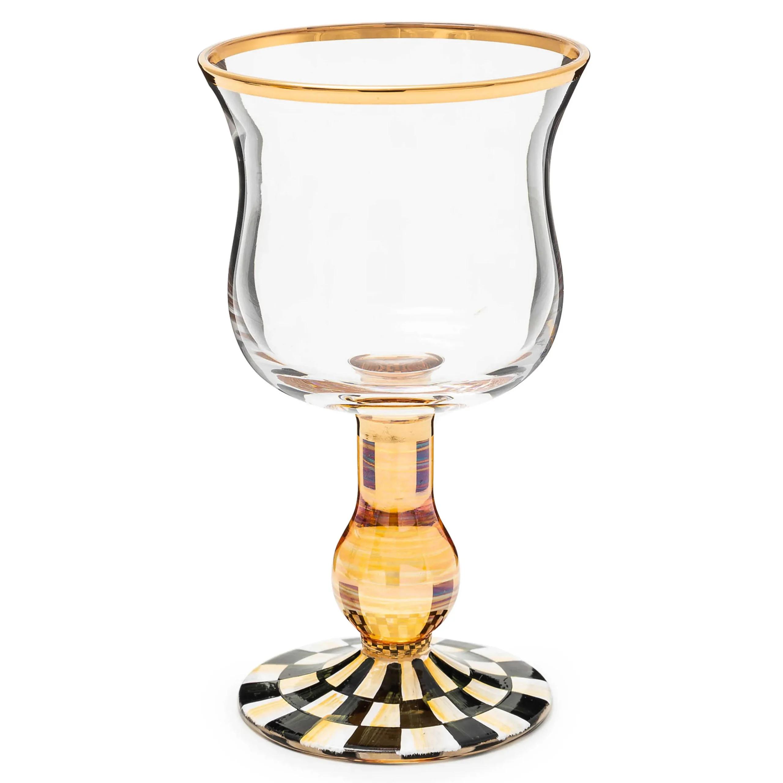 MacKenzie-Childs Fall Entertaining|Drinkware<Courtly Check Wine Glass