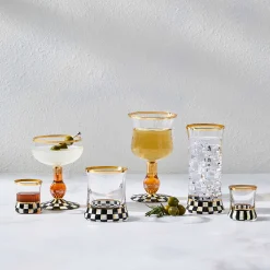 MacKenzie-Childs Fall Entertaining|Drinkware<Courtly Check Wine Glass