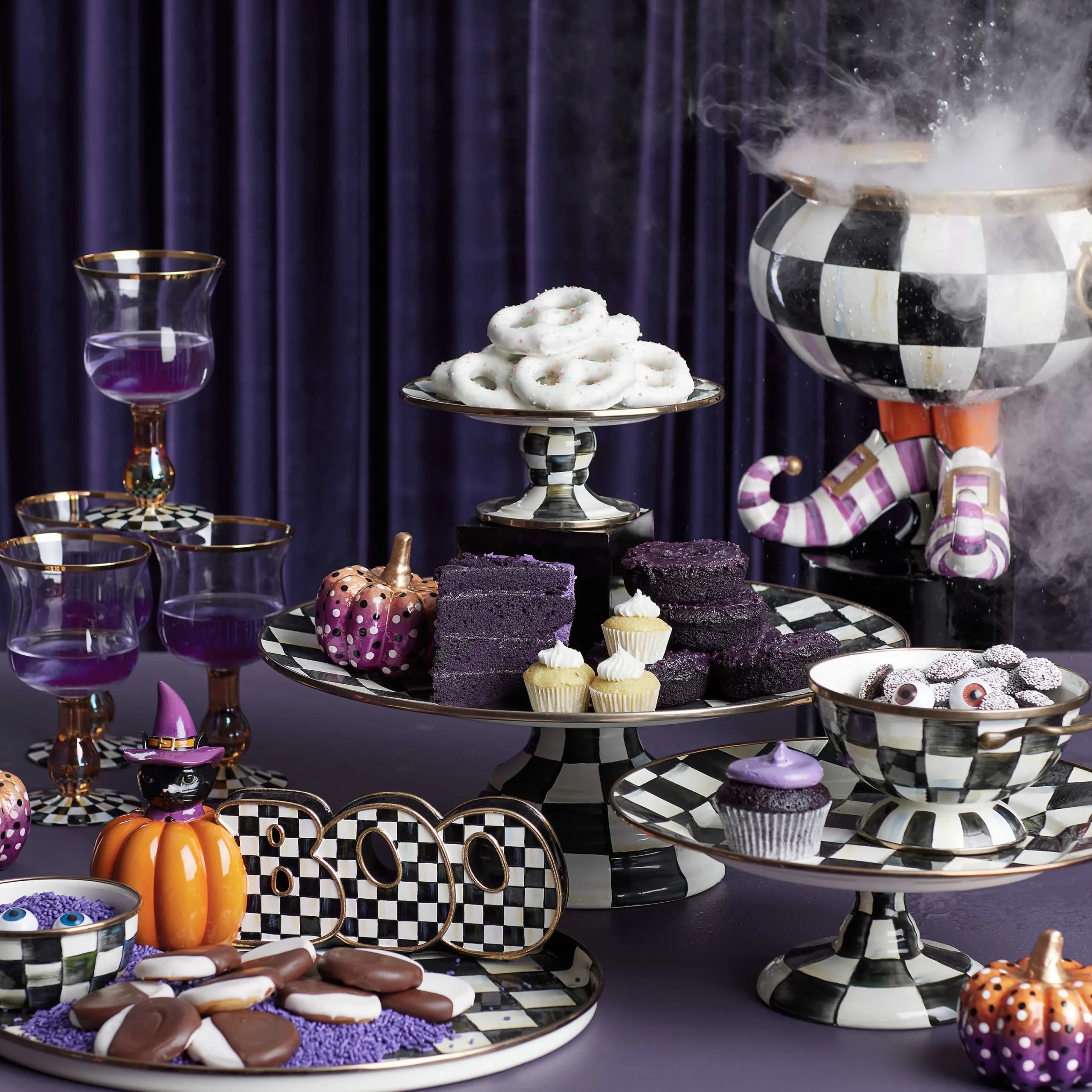 MacKenzie-Childs Fall Entertaining|Drinkware<Courtly Check Wine Glass