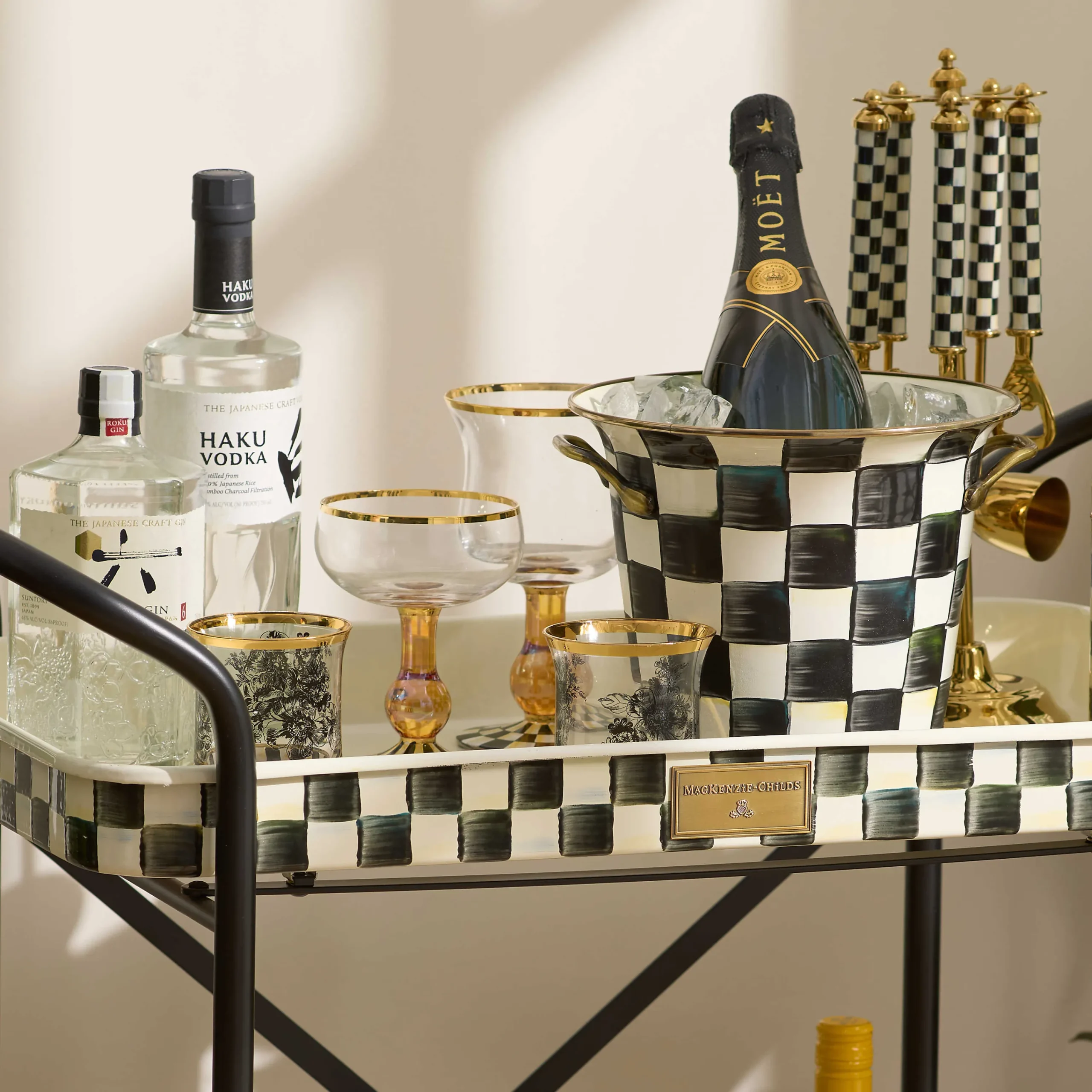 MacKenzie-Childs Fall Entertaining|Drinkware<Courtly Check Wine Glass