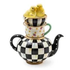 MacKenzie-Childs Easter|Spring<Courtly Chickatee Teapot