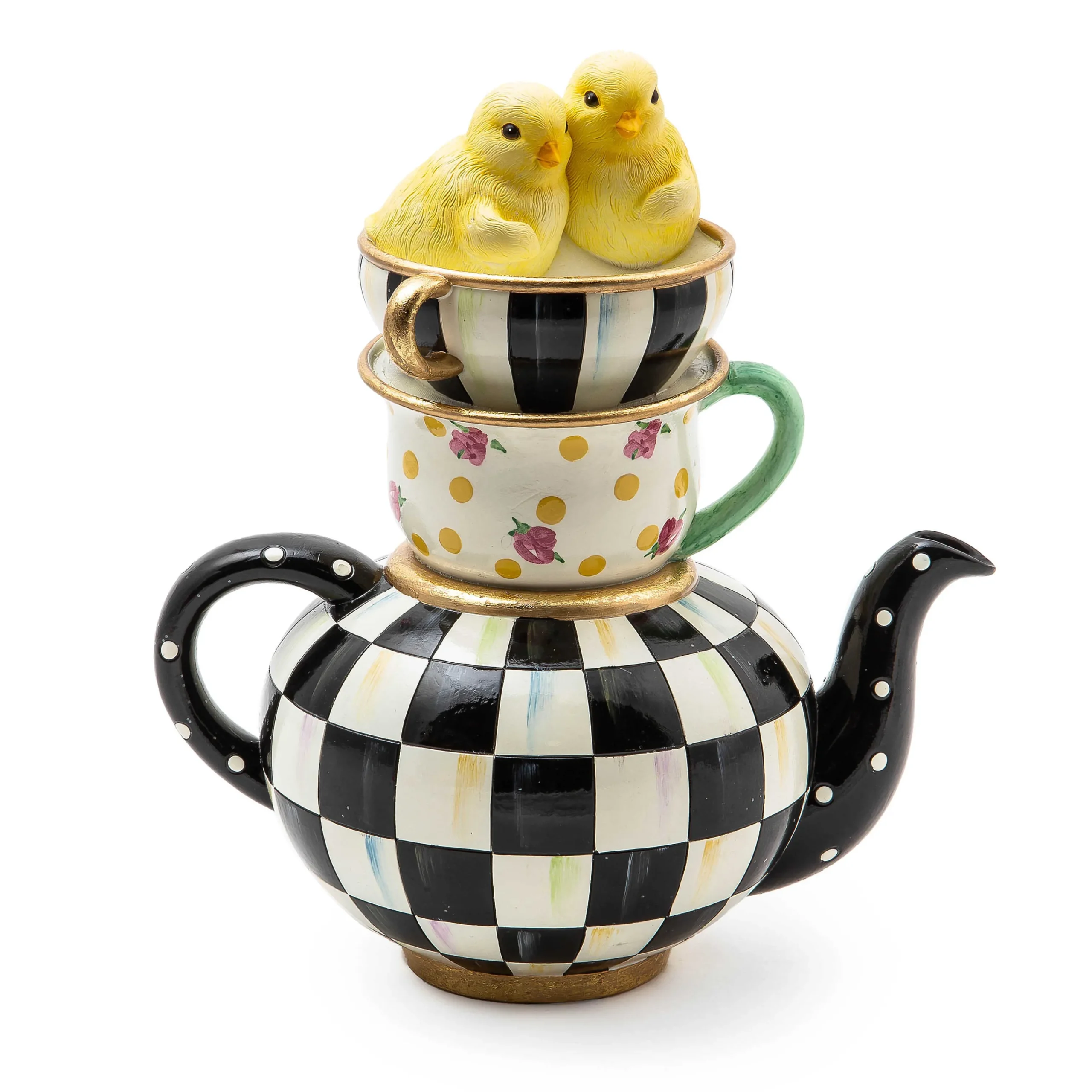 MacKenzie-Childs Easter|Spring<Courtly Chickatee Teapot