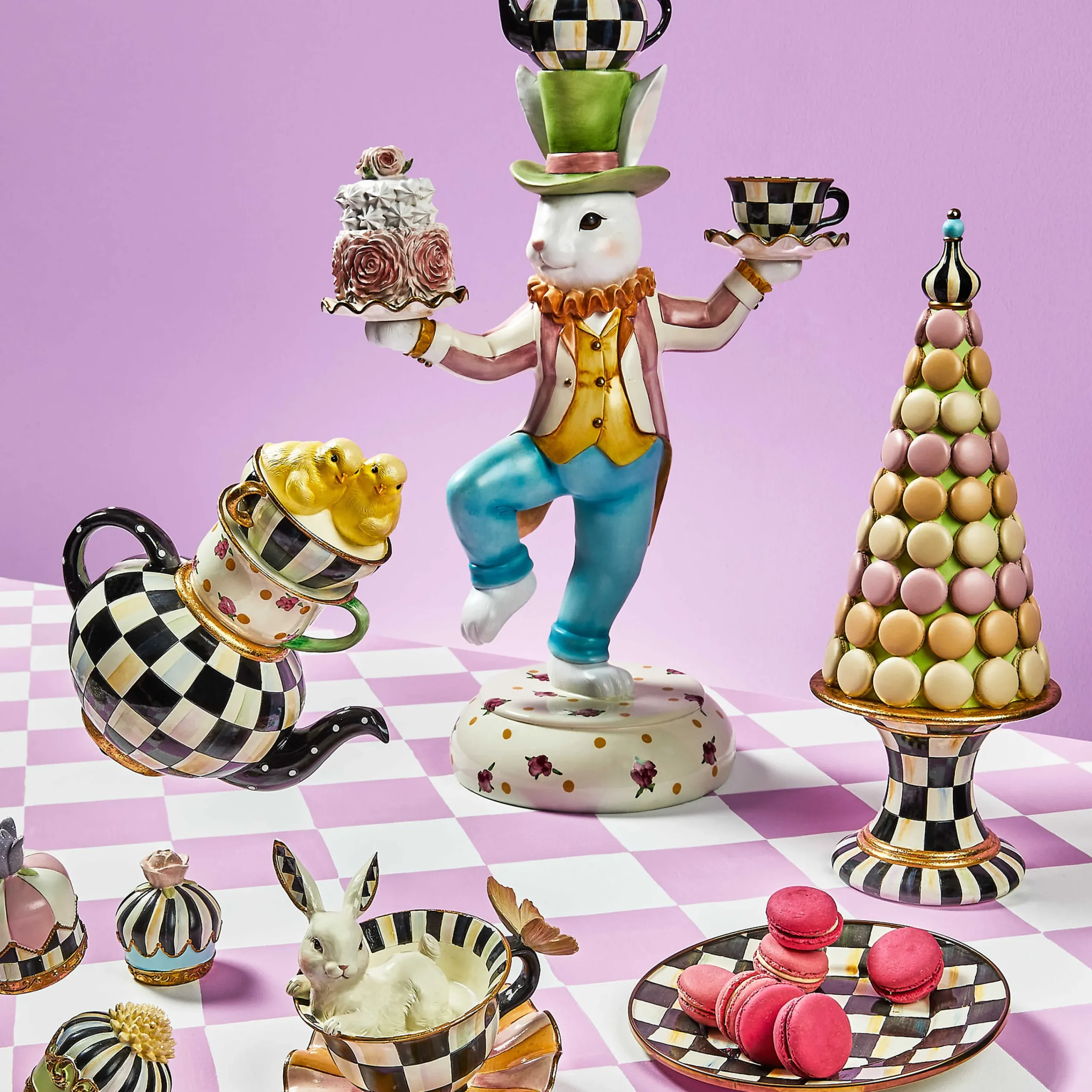 MacKenzie-Childs Easter|Spring<Courtly Chickatee Teapot