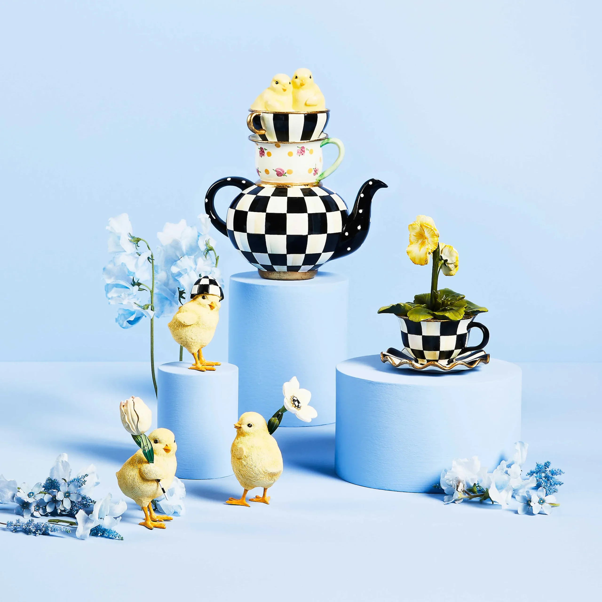 MacKenzie-Childs Easter|Spring<Courtly Chickatee Teapot