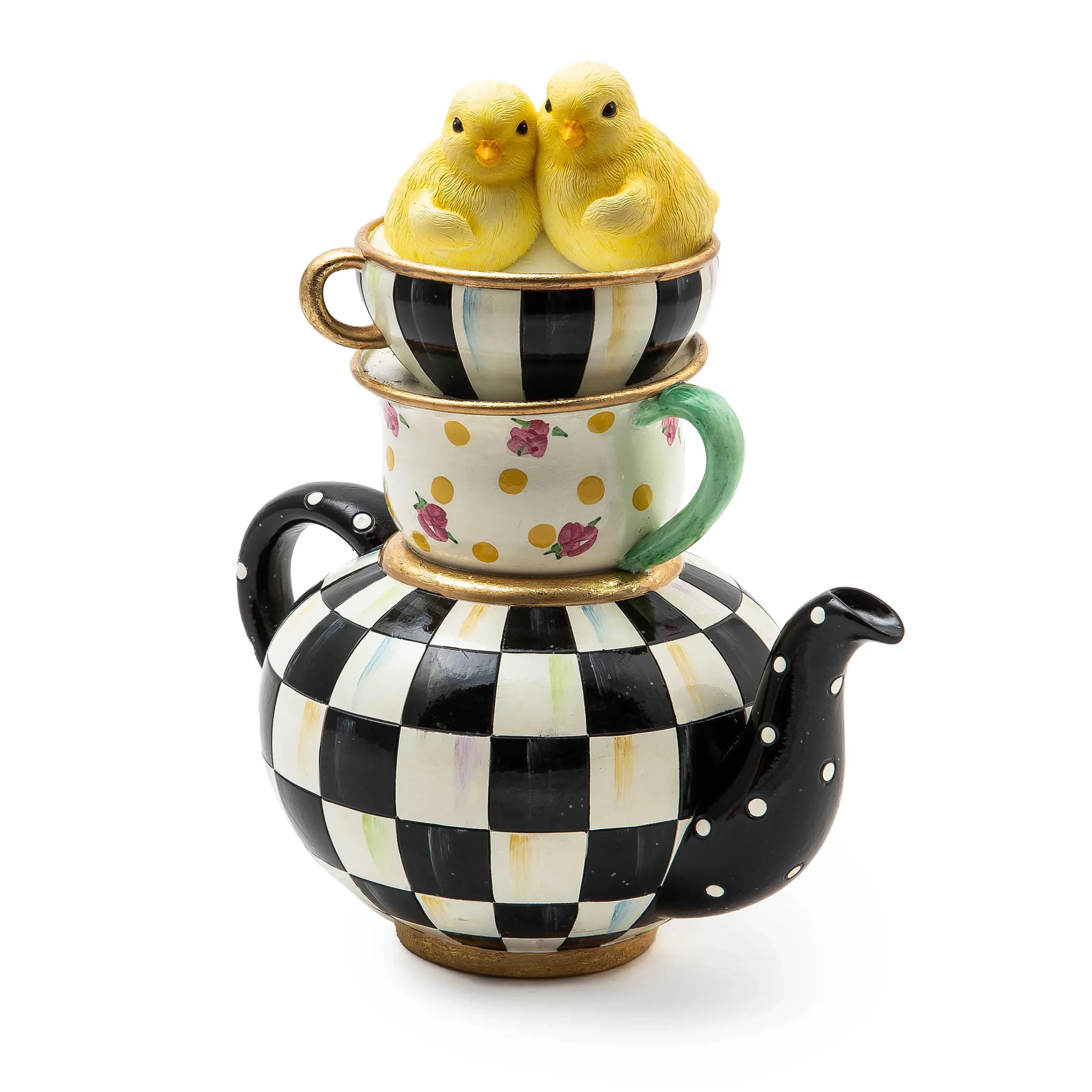 MacKenzie-Childs Easter|Spring<Courtly Chickatee Teapot