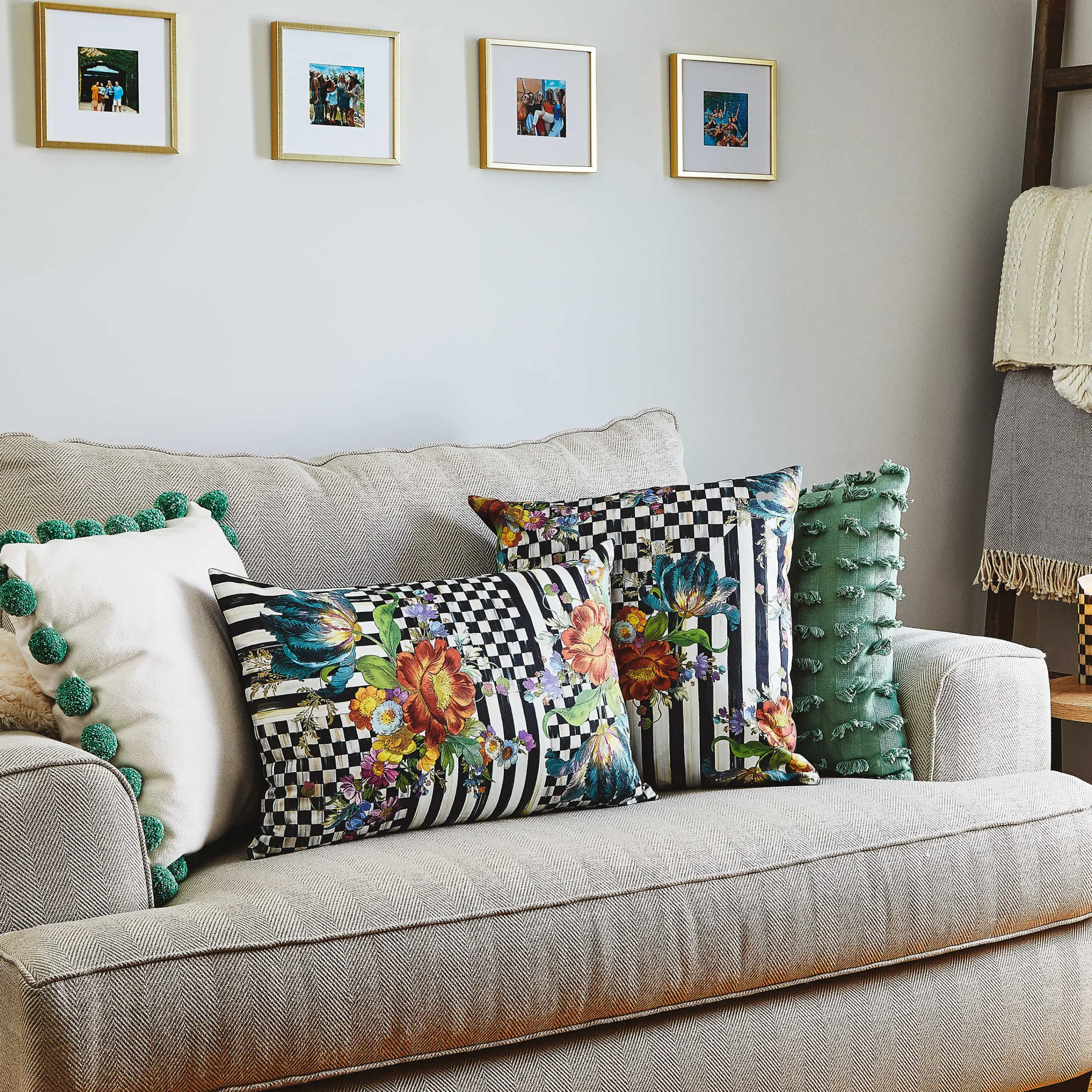 MacKenzie-Childs Spring|Pillows, Throws, & Cushions<Courtly Flower Market Pillow