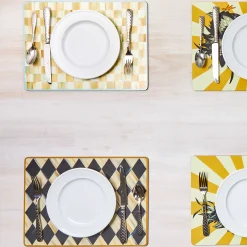 MacKenzie-Childs Table Accessories|Kitchen & Table Linens<Courtly Harlequin Cork Back Placemats, Set of 4