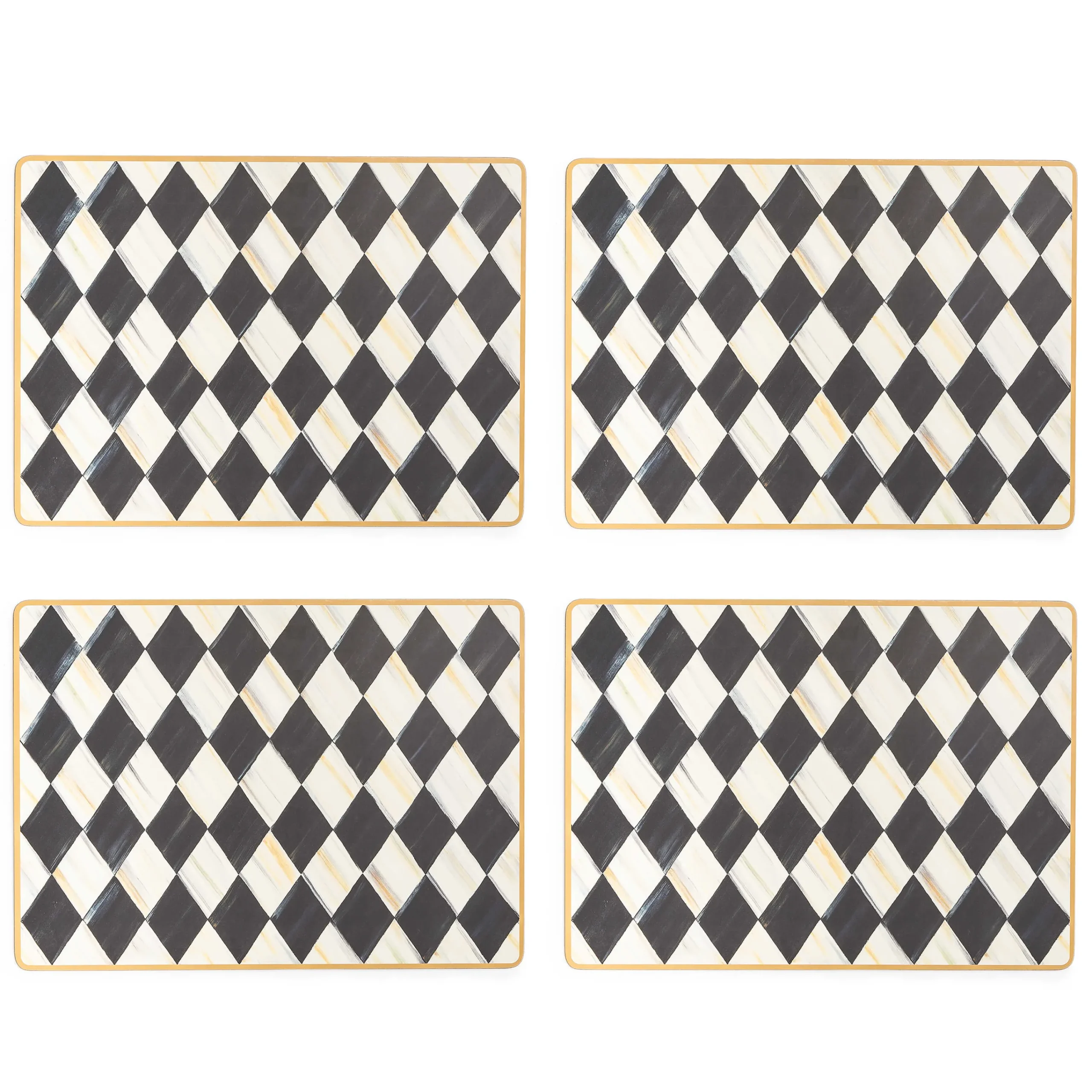 MacKenzie-Childs Table Accessories|Kitchen & Table Linens<Courtly Harlequin Cork Back Placemats, Set of 4