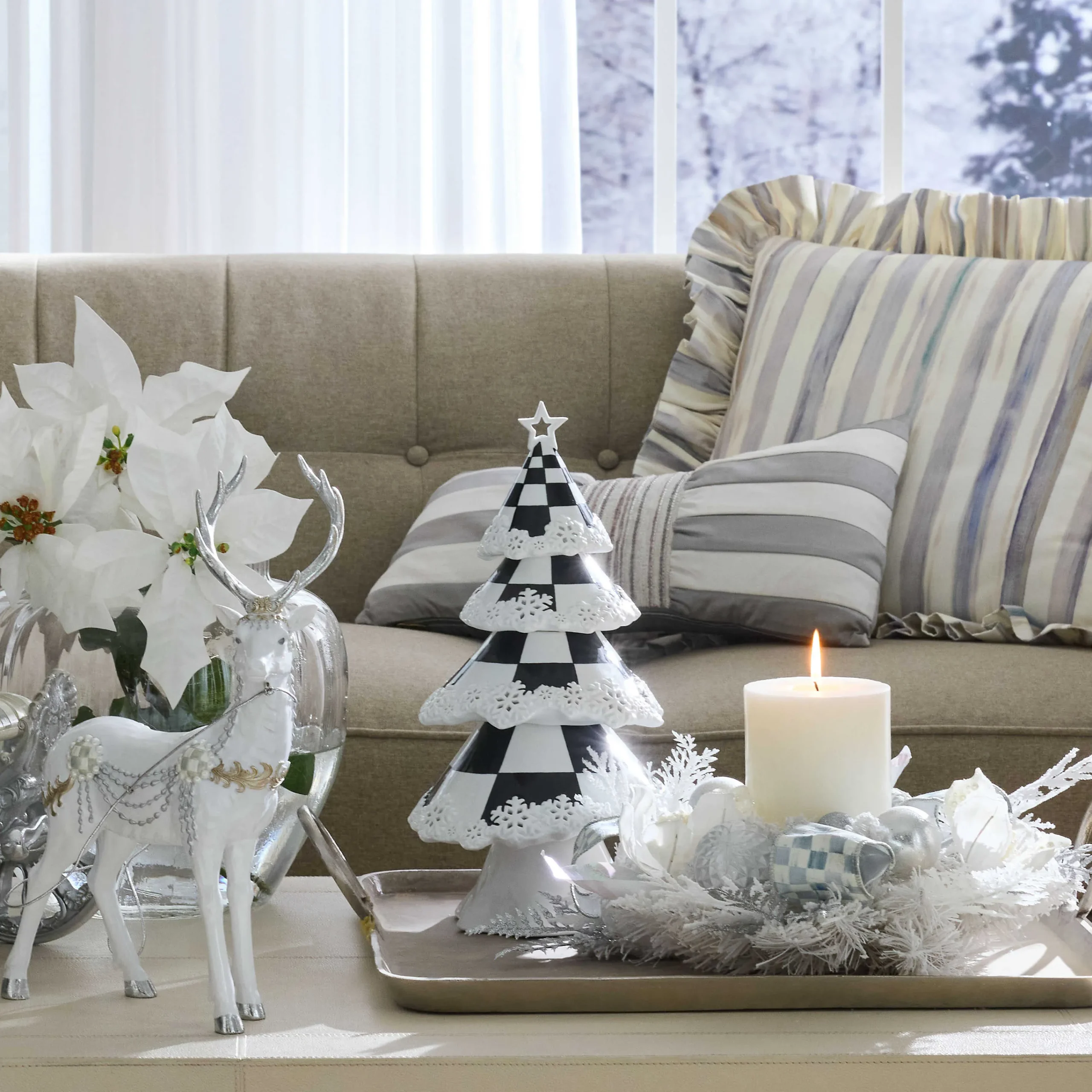 MacKenzie-Childs Holiday|Room Accents<Courtly Illuminated Porcelain Tree