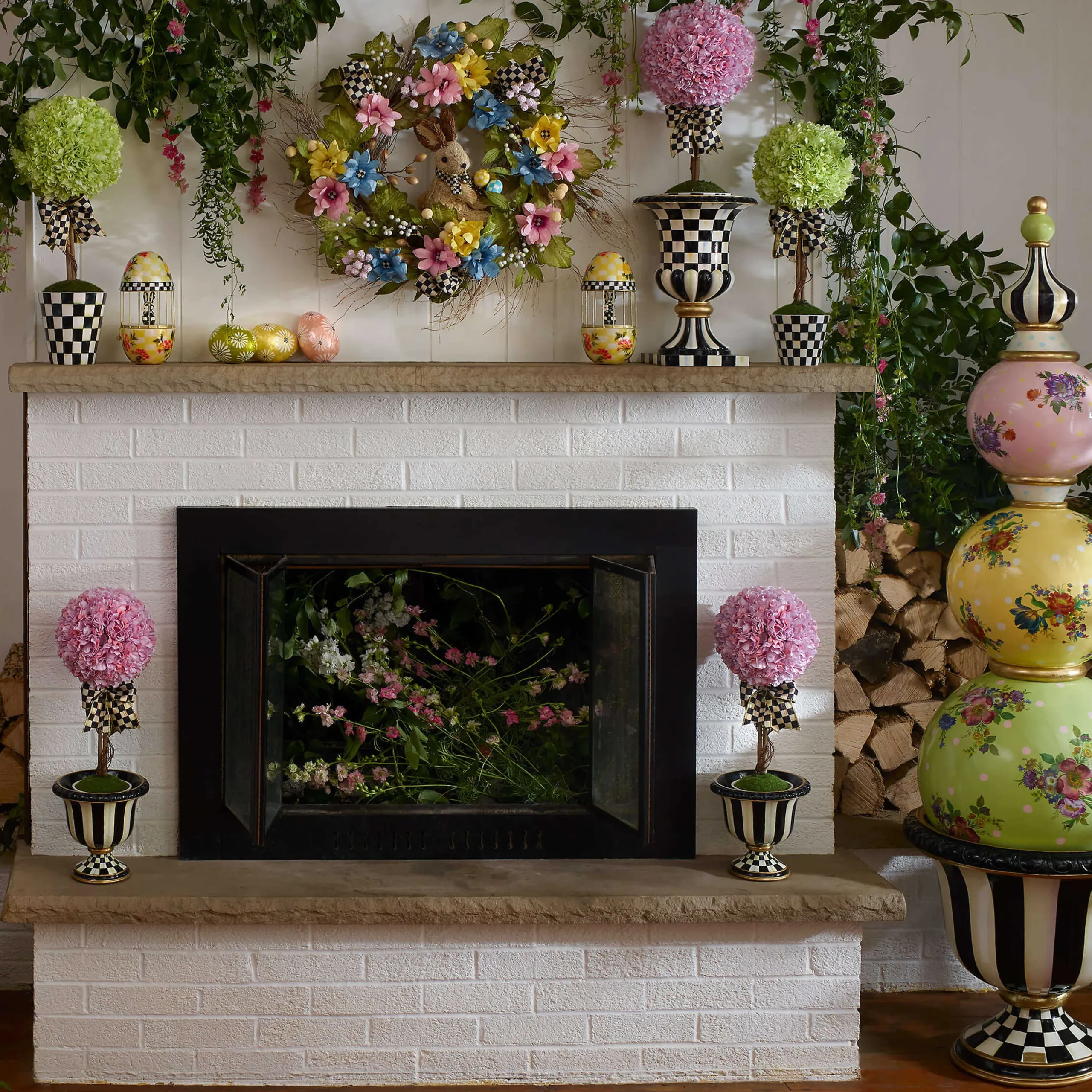 MacKenzie-Childs Outdoor<Courtly Stripe Tabletop Urn
