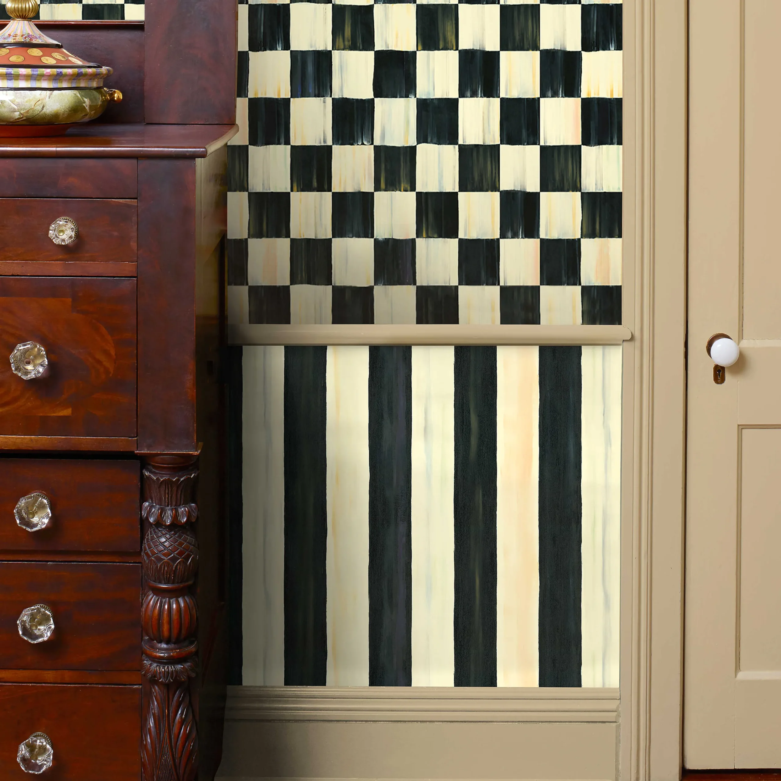 MacKenzie-Childs Finishing Touches|Room Accents<Courtly Stripe Wallpaper