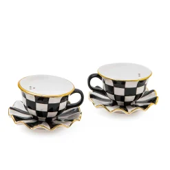 MacKenzie-Childs Table Accessories|Serveware<Courtly Teacup Salt  Pepper Set