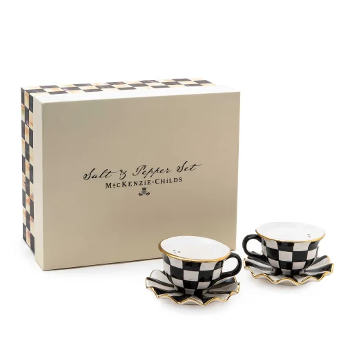 MacKenzie-Childs Table Accessories|Serveware<Courtly Teacup Salt  Pepper Set
