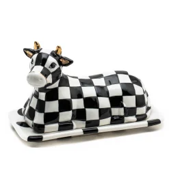 MacKenzie-Childs Serveware<Cow Creamery Butter Dish